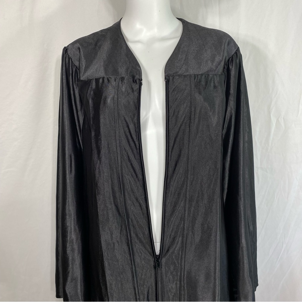 One Way Shiny Black Graduation Robe 5’9”-5’11” - Picture 3 of 5